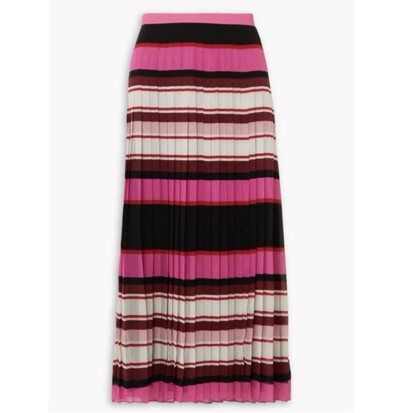 NEW VALENTINO GARAVANI STRIPED SILK MIDI SKIRT - Picture 10 of 13